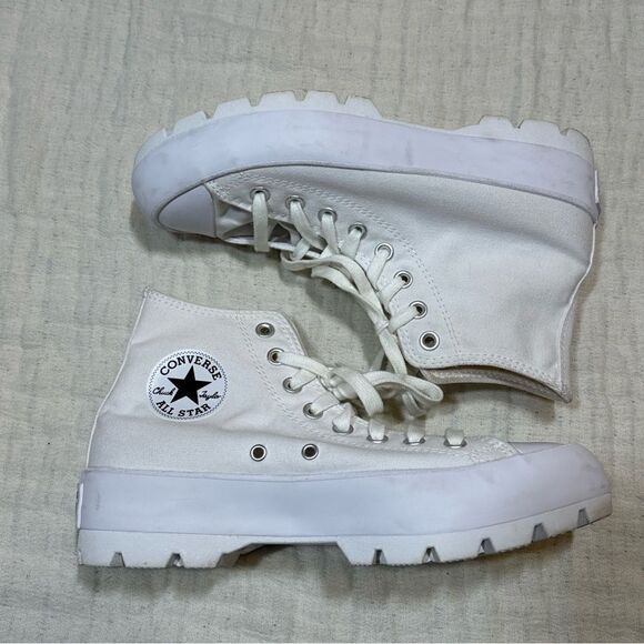 Converse Chuck Taylor All Star Lugged Hi Women White Thick Sole Sz-9 - Picture 1 of 8